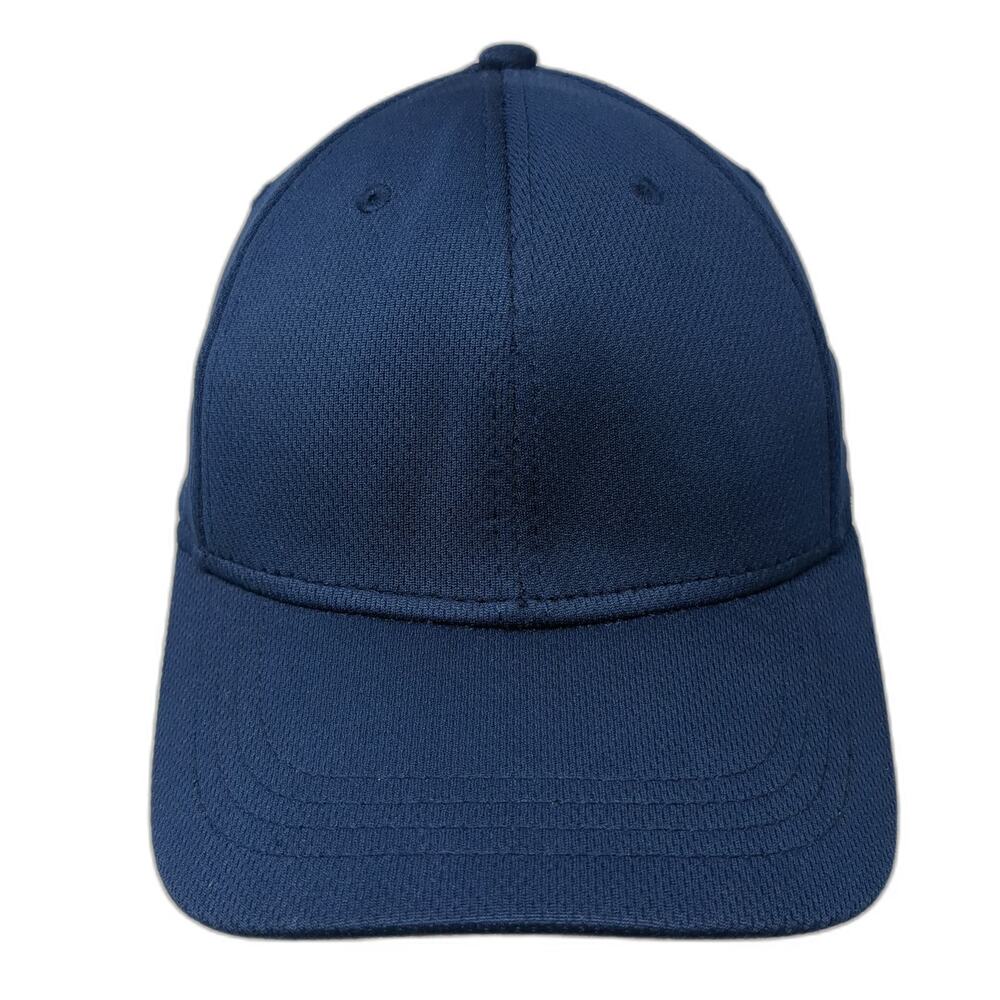 Athletic Works Baseball Cap Blue M Fitted Structured Polyester Blank Hat Sport